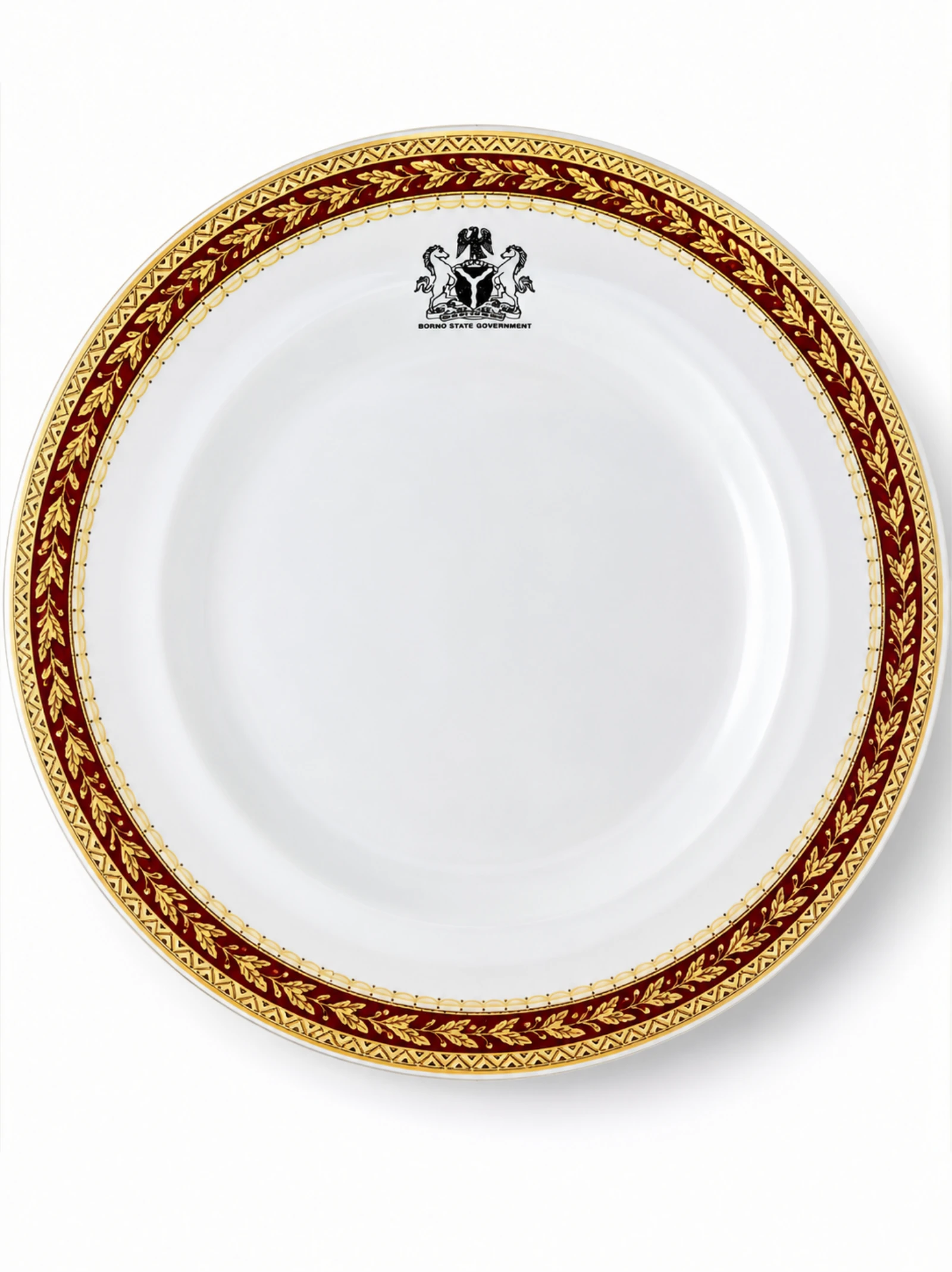 Antique Sampson Bridgwood & Son Deep Plate – Borno State Government (Nigeria